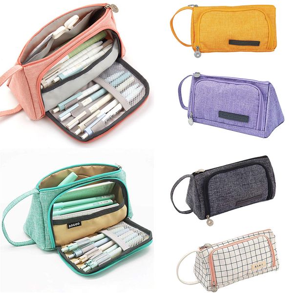 

big capacity cosmetic bag interior slot pocket zipper makeup case slot pocket storage bag pen pouch holder y20