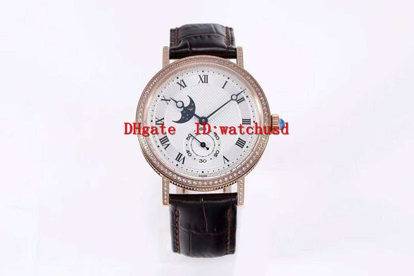 

gxg factory 40mm 4396 men wristwatch 18k rose gold wristwatches sapphire diamond bezel cal.5165r automatic mechanical transparent case back, Slivery;brown