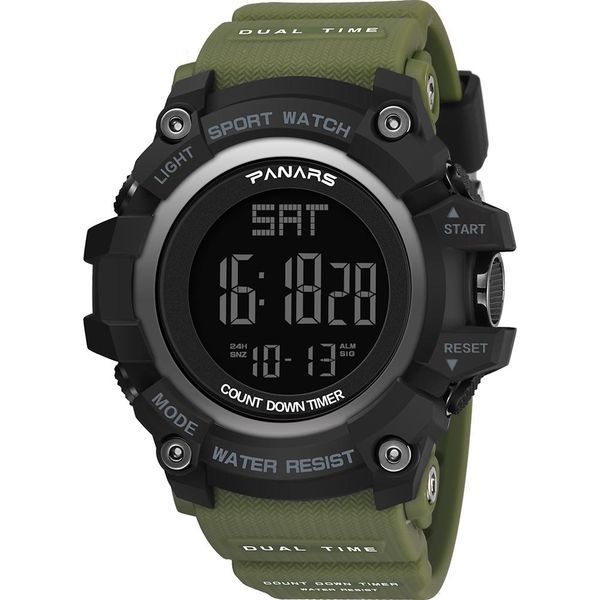 

fashion waterproof outdoor backlight plastic band alarm sports relogio masculino digital men wrist watch watch multi-color, Slivery;brown