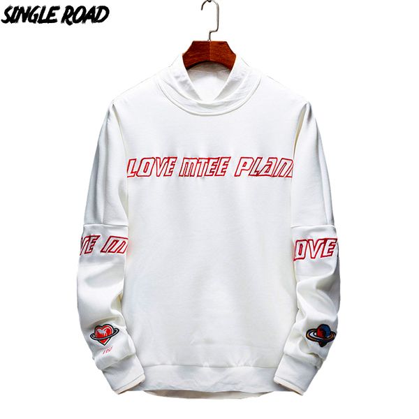 

singleroad sweatshirt men 2019 hip hop harajuku pullover streetwear print fashions casual print sweatshirts hoodies men, Black