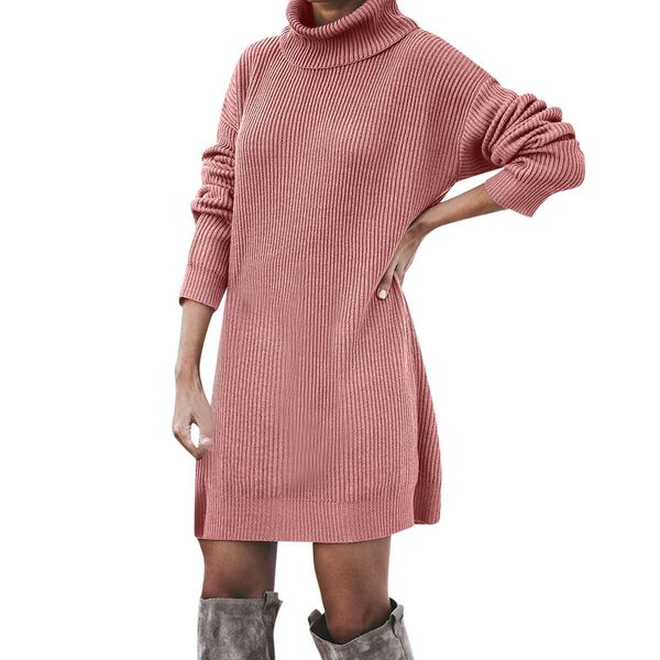 

loose winter pullovers sweater womens turtleneck off the shoulder sweater dress women casual knitted long sleeve pullover, White;black