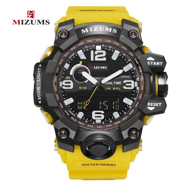 

men quartz watches men's led date analog digital watch male sport clock relogio masculino zegarek meski, Slivery;brown