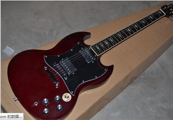 

seller dark red color angus young style ac/dc inlaids half a gloss available electric guitar forestwind