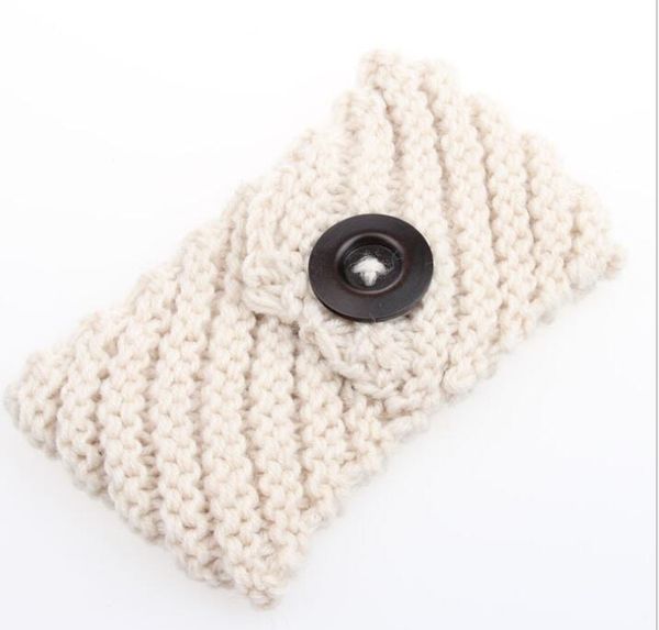 Nova forma das mulheres lã Botões banda Crochet Headband Cabelo Knit orelha da flor do inverno headbands mais quentes para as mulheres