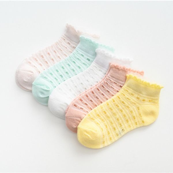 

5 шт. / лот) носки для младенцев лето осень весна детские носки для девочек, Pink;yellow