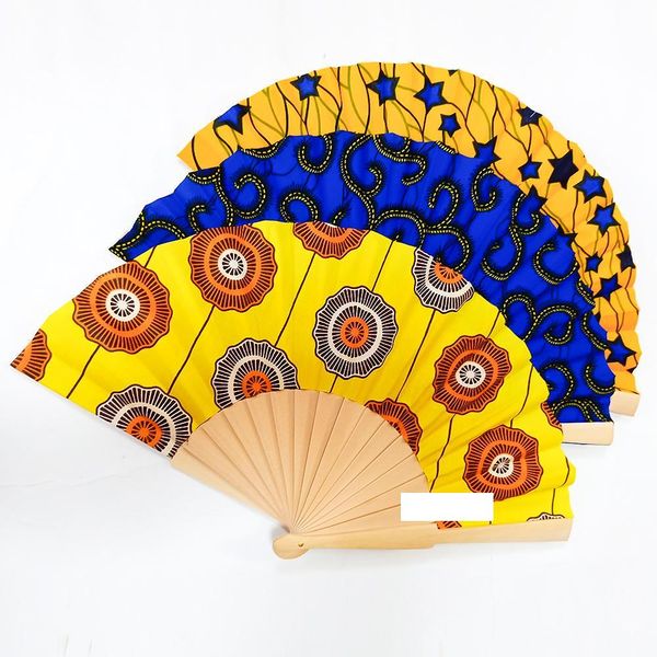 

african fans handmade retro print ankara fans traditional kente printing hand fan african ethnic fan can customizable, Blue;purple