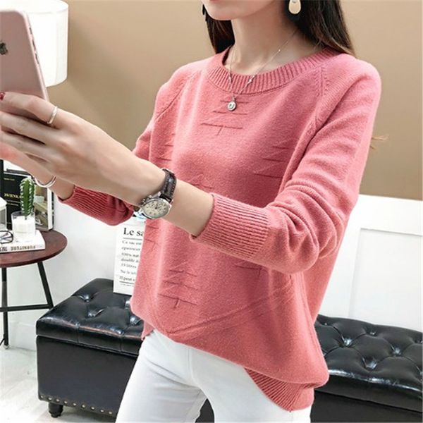 

new fall collection for women loose knit sweater over pullover for women 2019, White;black