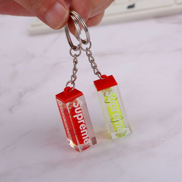 

sup 18fw unseen level keychain fshion wen women bag key chain rectangle key ring bag pendant