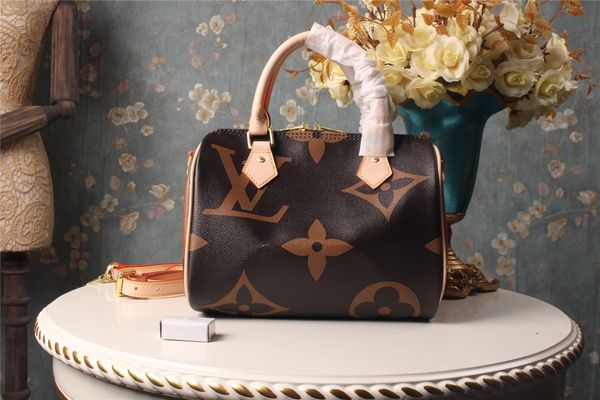 

30*21*17 Fashion newest brown real leather Ball Pattern Shape Women Shopping Bag Handbag Shoulder Bags M size 41112