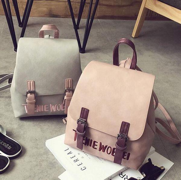 

fashion women backpack 2017 pu leather women backpack college wind small fresh sweet girl travel books rucksack