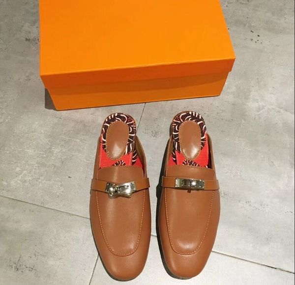 

Марка Люксовый Дизайнер Princetown Fashion Mules Квартиры Цепи Женская Повседневная обувь Ж