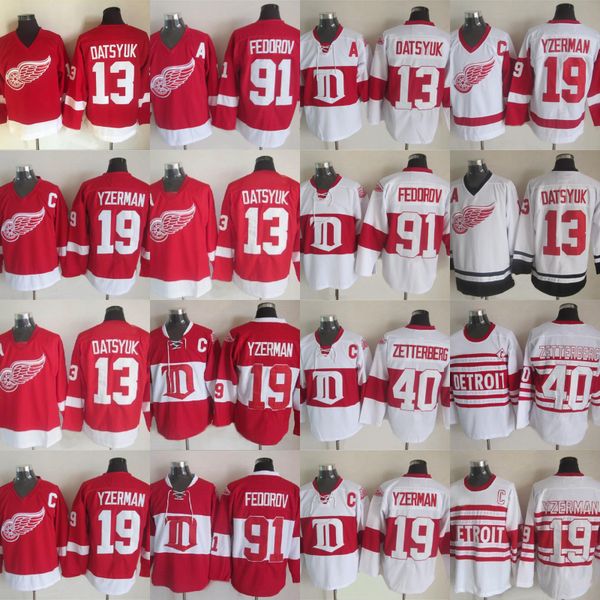 

13 Pavel Datsyuk Detroit Red Wings Jerseys Hockey 40 Henrik 19 Steve Yzerman 91 Sergei Fedorov Gustav Nyquisi Red White