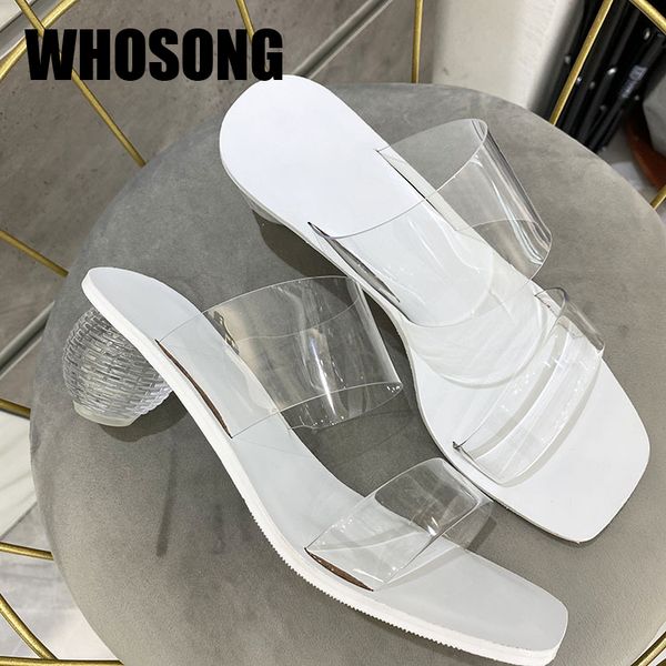 

women slippers woman slides girls soft shoes ladies outside slides female white square toe heels zapatos de mujer, Black