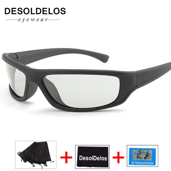 

driving pchromic sunglasses men polarized chameleon discoloration all day change color snow light gafas de sol d072, White;black