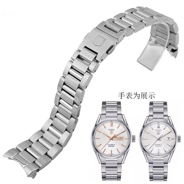 

20mm 22mm watch band bracelet silver balck solid stainless steel luxury curved end watchbands strap metal watch band accessories, Black;brown