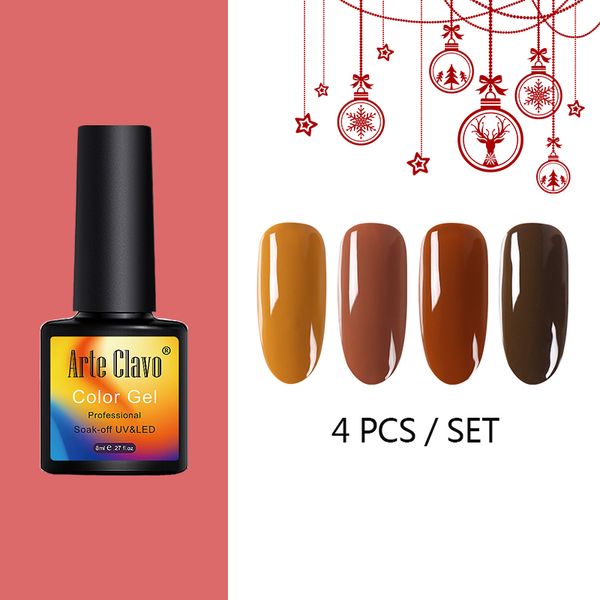 

arte clavo nail gel polish set for manicure 6pcs nail kit gel polish set long lasting soak off uv led nails varnish art, Red;pink