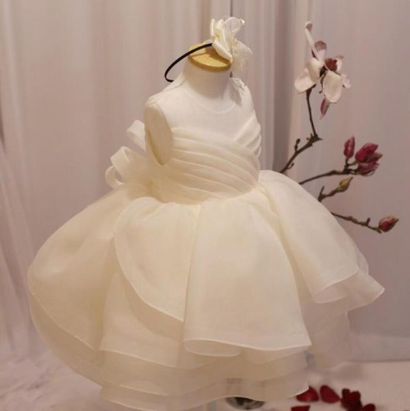 

white tulle flower infant dress for baby girl clothes baptism lace 1st birthday princess dresses party wedding christening gown, Red;yellow