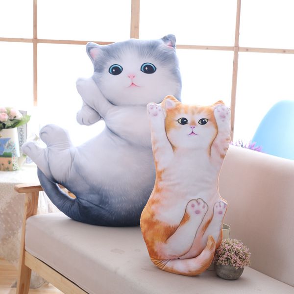 

cute 3d cats cushion simulation cat pillow lazy lying cat doll girl sleeping plush toys seat pads sofa decor 2018