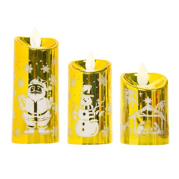 

3x small simulation candlestick candle wind light creative christmas decor new