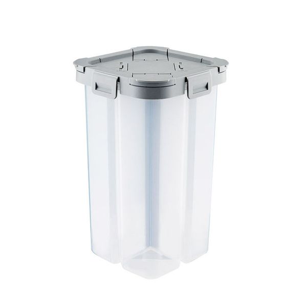 

crearive four compartment cereal storage container sealed dry food plastic storage box for snack nut noodle 2300ml grey white