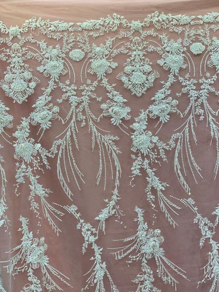 

white color lace embroidery handmade beads sequins crystals tassels high class style model design, Pink;blue