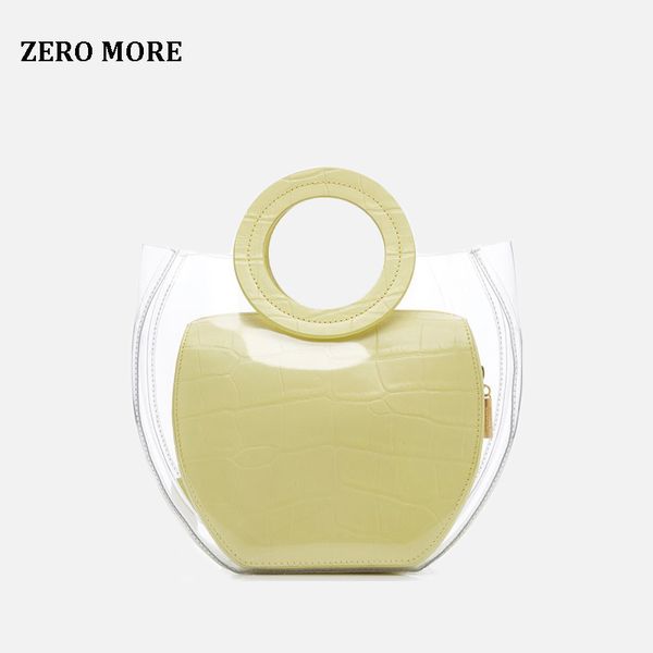

clear pvc jelly purse and handbag women summer ring handle crocodile pattern bucket transparent jelly bags tote casual female