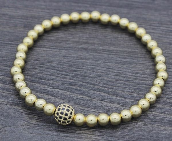 

8mm th5435 gold silver copper crown ball micro pave cz zircon cubic zirconia bracelet rope thread adjusted bead macrame charm, Black