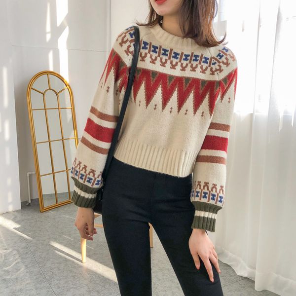 

осень и зима новый сыпучие зарубежное стиле женские свитера, White;black