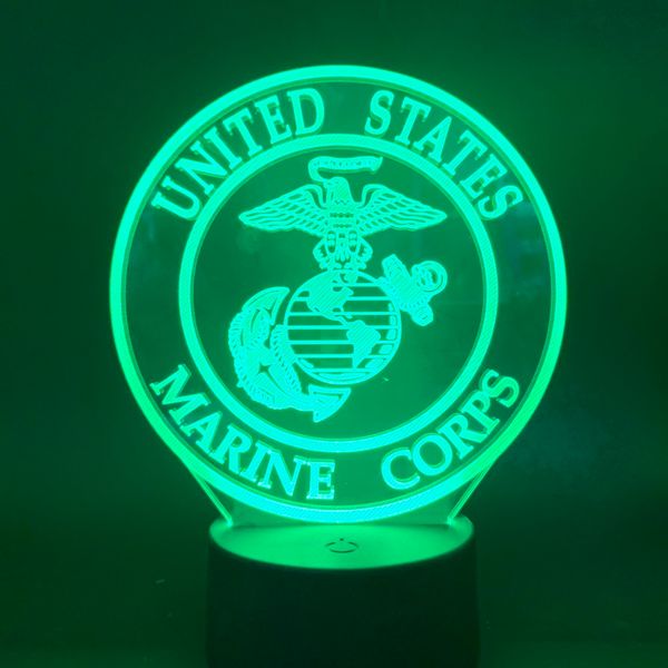 

led night light united states marine corps usmc for office home decorative gift soldier bedroom nightlight lamp 3d