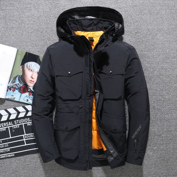 

nice warm men down jacket loose winter coat mens casual outwear thicken long jackets clothing quality coats, Black