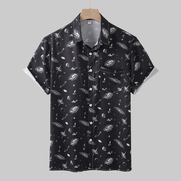 

мужчины рубашка лето высокого качество дышащей гавайка камиз masculina casual male printed плюс размер, White;black