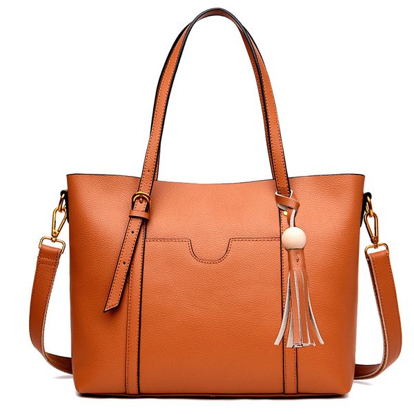 

2019 new tassel bag fashion avocado leather large single shoulder oblique span handbag