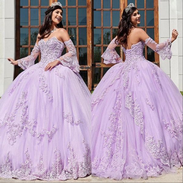 

лаванда кружева бисером бальное платье quinceanera платья милая шеи тюль аппликация пром платья оболочка развертки поезд милая 15, Blue;red