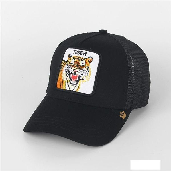 

luxury ball caps mesh baseball hats fashion embroidery tiger animals caps summer outdoor sun hat mens golf ball cap women visor lovers gifts, Blue;gray