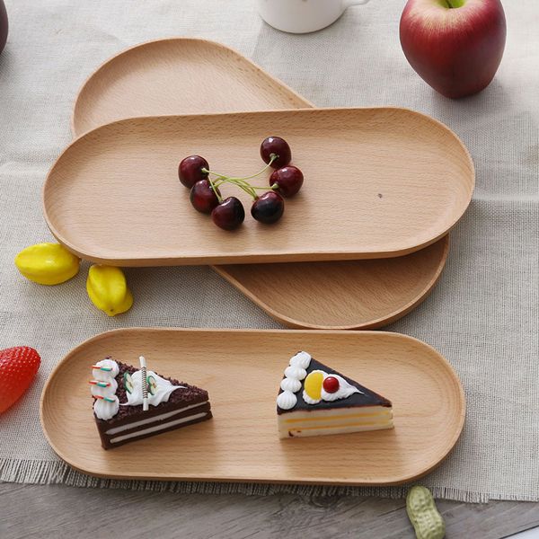 

new wooden tray dinner plate dessert coffee plates storage trays solid wood oval cake sushi dish bread snack tray