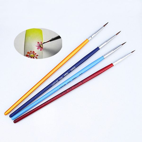 

nail pen set painting flower pen flower painting drawing line nail brush 4 sticks, Silver