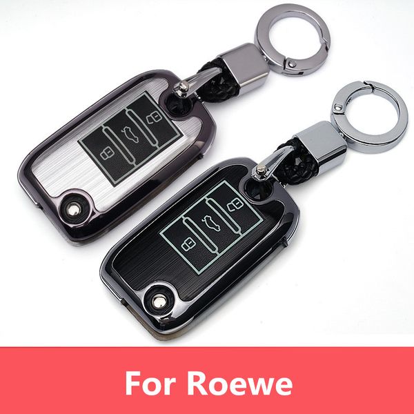 

plastic pvc luminous multicolor aluminum alloy car key case cover for roewe rx5 2017 year for mg zs 3button auto key shell chain