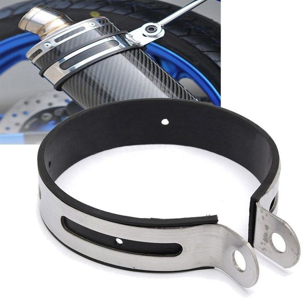 

easy install mount exhaust muffler durable 11cm dia stainless steel strap hanging bracket round motorcycle accessories