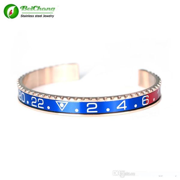 

beichong fashion rose gold 316l stainless steel speedometer charm cuff pulseras bracelets & bangles custom wholesale, White