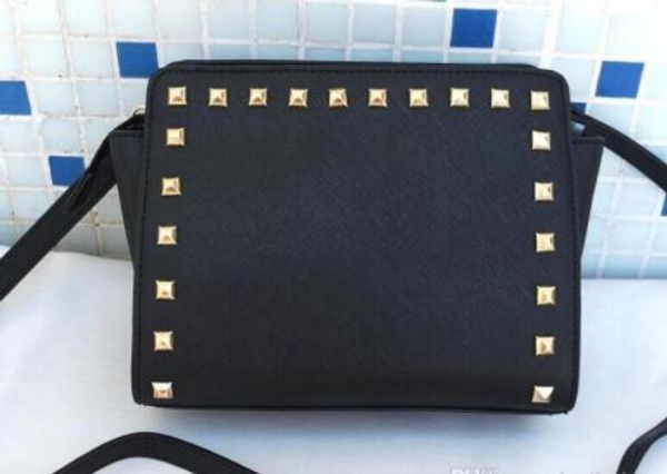 

new women bags m rivets k lady pu leather handbags purse shoulder tote bag 3038-a