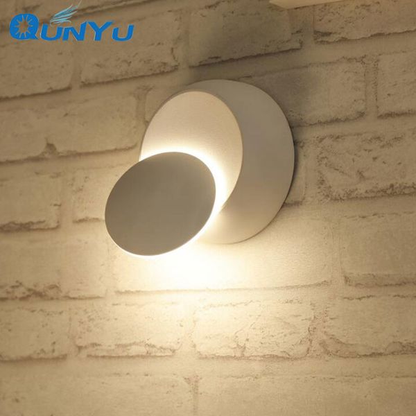 

nordic wall lamp simple creative personality black and white rotary living room study aisle lamp warm bedroom bedside