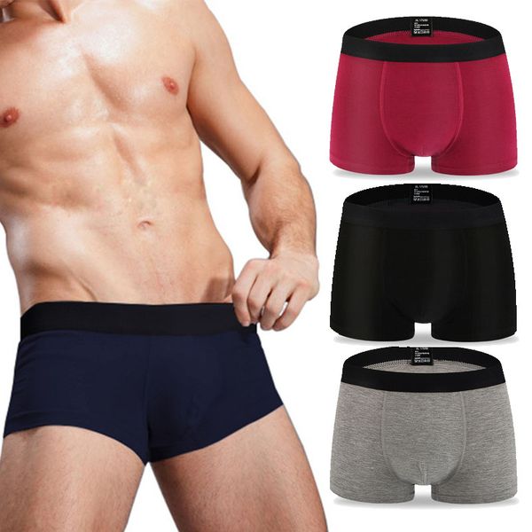 

men cotton slim fitness boxer shorts underwear comfortable breathable underpants l/xl/2xl, Black;white