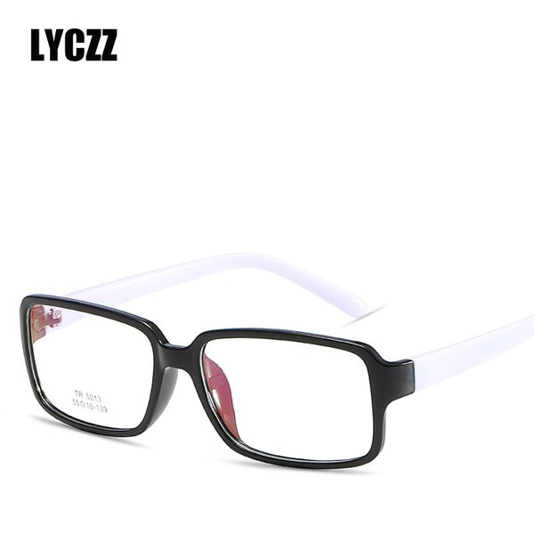 

wholesale-lyczz full rim big eyeglasses frame ultralight eyewear men opitcaadiation blue light glasses frame with clear lens tr90, Black