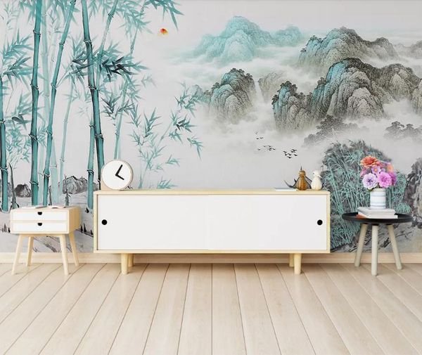 

custom p wall paper 3d european style artistic concept abstract ink landscape bamboo llarge mural wallpaper for bedroom living room wall