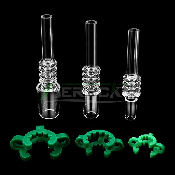 Transporte dhl!!! 10mm 14mm 18mm 19mm Ponta de quartzo para NC Pontas de quartzo com clipe Keck para vidro Bongs de água Dab Rigs Cachimbos para fumar