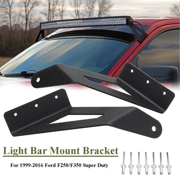 

2pcs black led straight light bar установка крепление кронштейны держатель для ford f250 f350 1999-2016