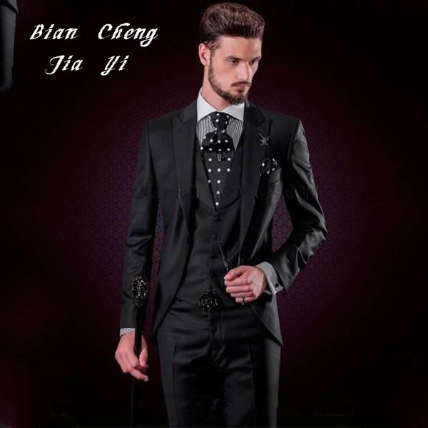 

2019 new fashion men's wedding suits prom groom groomsmen tuxedos customed single-breasted party 3 pieces suits, White;black