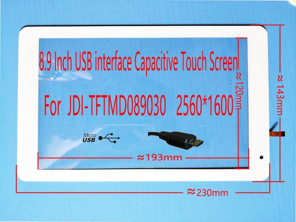 

8.9 inch usb capacitive touch screen for tftmd089030 2k 2560*1600 support win7 8 10 android raspberry pi car