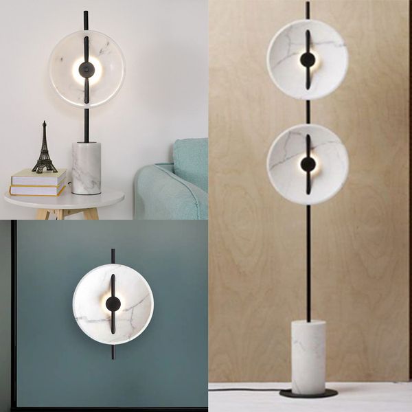 2020 Post Modern Vertical Resin Marble Floor Lamp Creative Living
