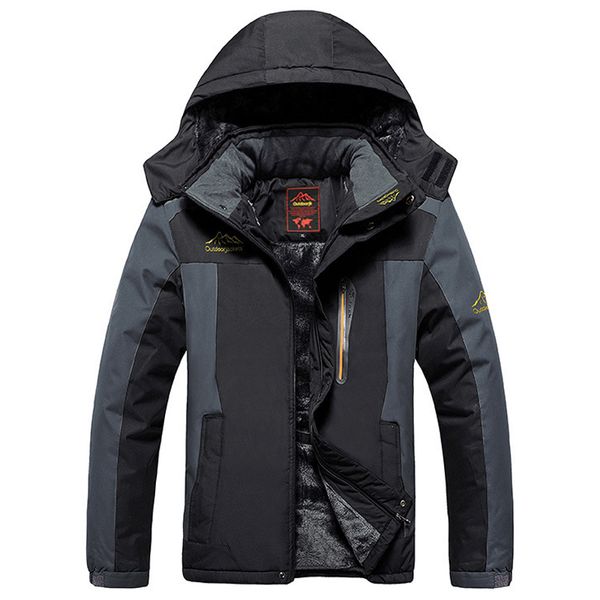 

winter fleece jackets men windproof waterproof outwear parka mens windbreaker warm raincoat coat plus size 9xl overcoat, Tan;black